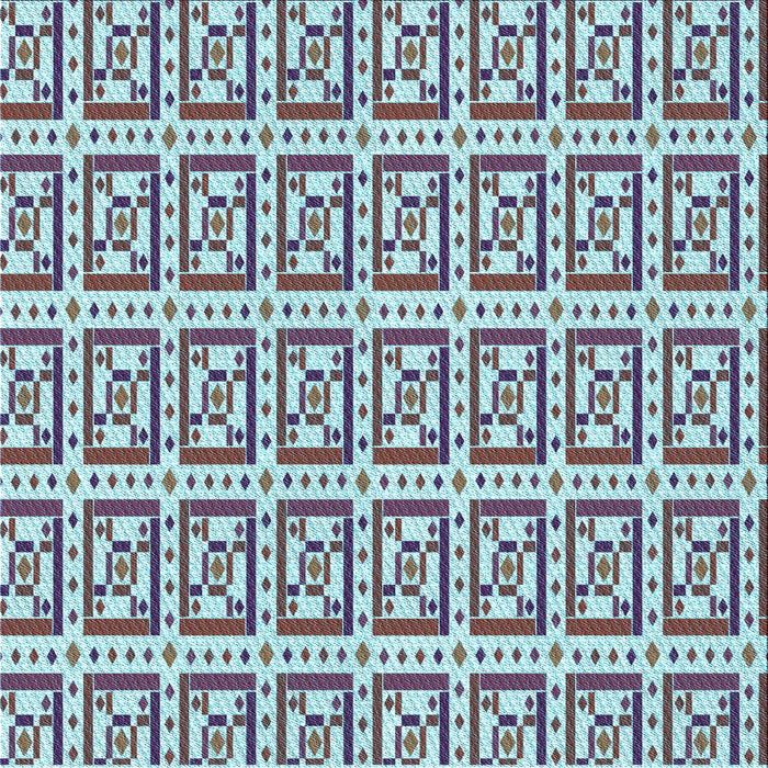 Round Patterned Blue Rug, pat411lblu