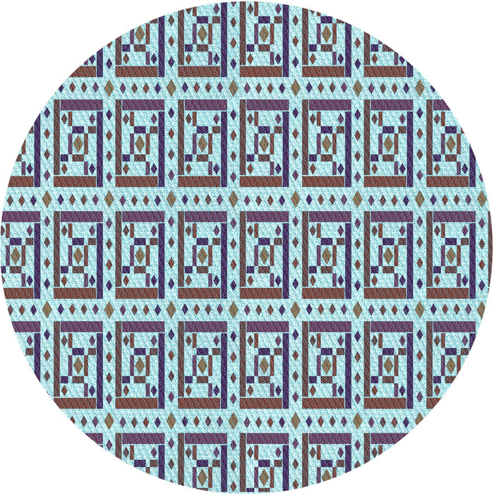 Square Patterned Blue Rug, pat411lblu