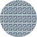 Square Patterned Blue Rug, pat411lblu