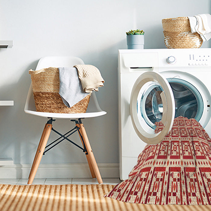 Machine Washable Transitional Pastel Orange Rug in a Washing Machine, wshpat411org