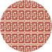 Square Patterned Pastel Orange Rug, pat411org