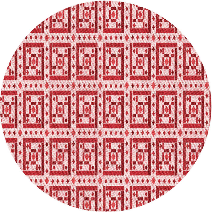 Square Patterned Red Rug, pat411rd