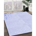 Patterned Lavender Blue Rug in Family Room, pat412blu