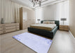 Patterned Lavender Blue Rug in a Bedroom, pat412blu