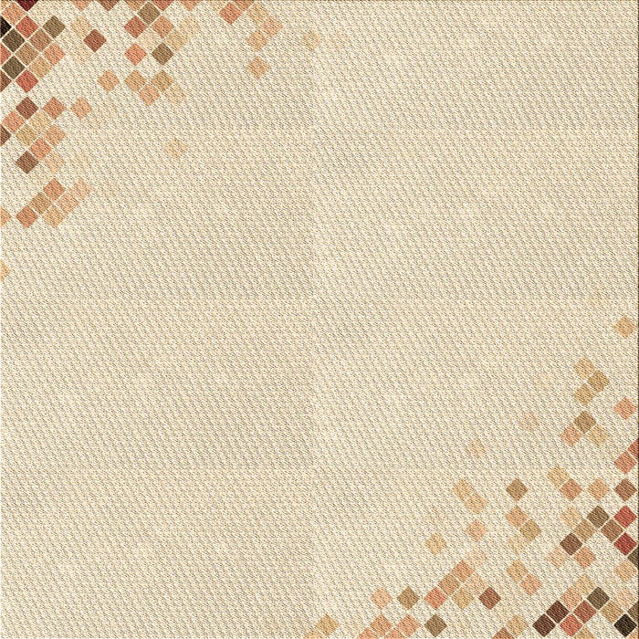 Round Patterned Moccasin Beige Rug, pat412brn