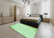 Patterned Mint Green Rug in a Bedroom, pat412grn