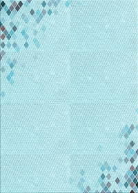 Machine Washable Transitional Diamond Blue Rug, wshpat412lblu