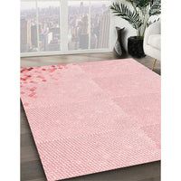 Patterned Light Coral Pink Rug, pat412rd