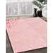 Patterned Light Coral Pink Rug in Family Room, pat412rd