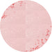 Square Patterned Light Coral Pink Rug, pat412rd