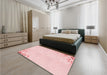 Patterned Light Coral Pink Rug in a Bedroom, pat412rd