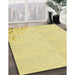 Patterned Sun Yellow Rug in Family Room, pat412yw