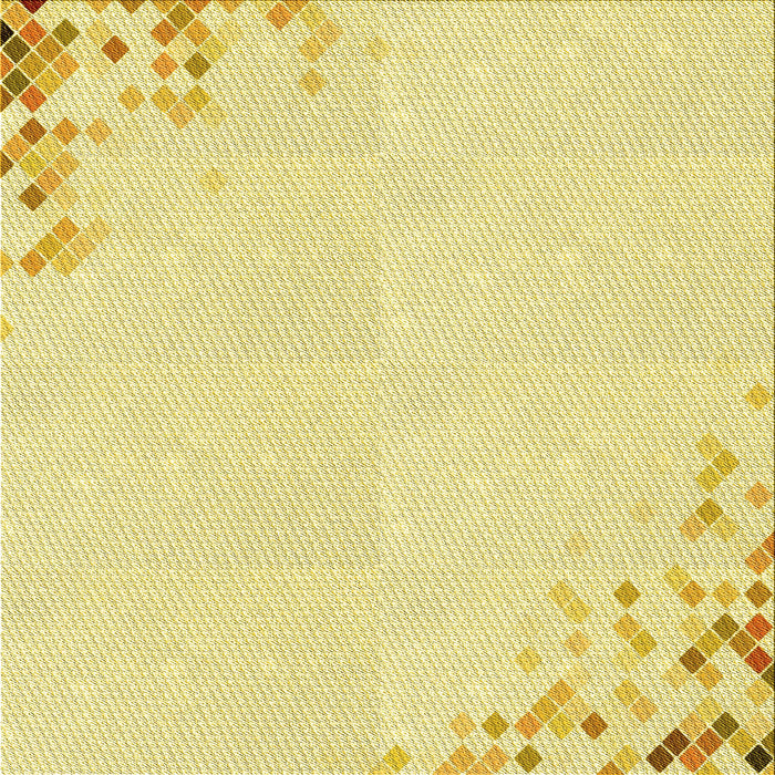 Round Machine Washable Transitional Sun Yellow Rug, wshpat412yw