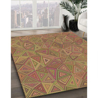 Patterned Caramel Brown Rug, pat413brn