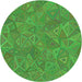 Square Patterned Seaweed Green Rug, pat413grn