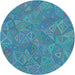 Square Machine Washable Transitional Dark Turquoise Green Rug in a Living Room, wshpat413lblu