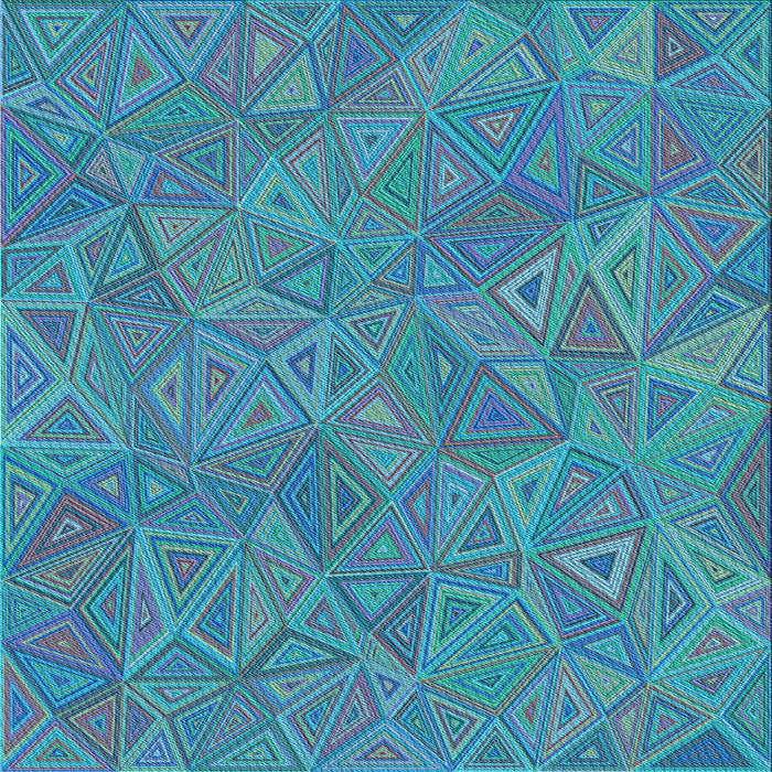 Round Patterned Dark Turquoise Green Rug, pat413lblu