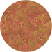 Square Machine Washable Transitional Orange Rug in a Living Room, wshpat413org