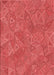 Machine Washable Transitional Red Rug, wshpat413rd