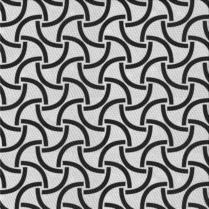 Round Patterned Dark Gray Black Rug, pat414gry