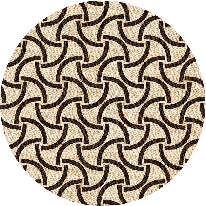 Square Patterned Deep Peach Orange Rug, pat414org