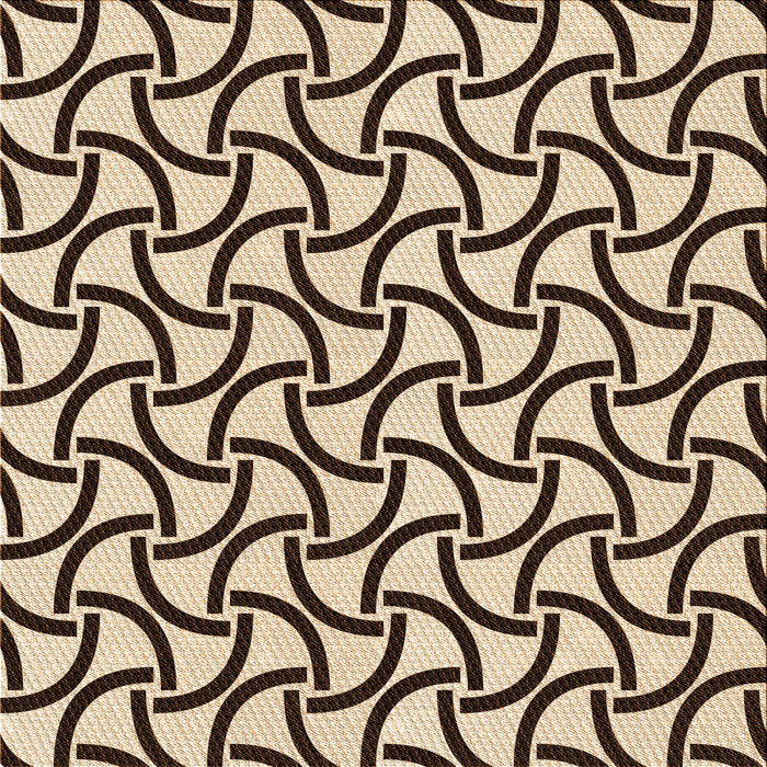 Round Patterned Deep Peach Orange Rug, pat414org