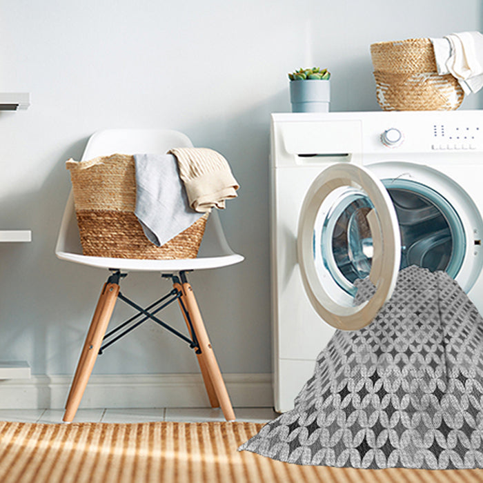 Machine Washable Transitional Gray Rug in a Washing Machine, wshpat415gry
