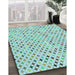 Machine Washable Transitional Mint Green Rug in a Family Room, wshpat415lblu