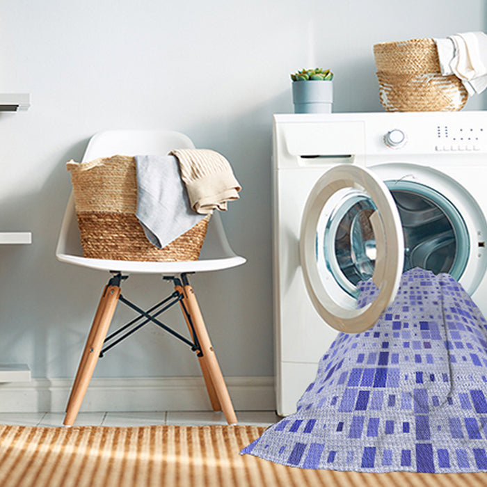 Machine Washable Transitional Blue Rug in a Washing Machine, wshpat416blu