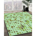 Machine Washable Transitional Mint Green Rug in a Family Room, wshpat416grn