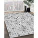 Patterned Platinum Gray Rug in Family Room, pat416gry