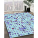 Machine Washable Transitional Light Purple Blue Rug in a Family Room, wshpat416lblu