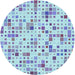 Square Patterned Light Purple Blue Rug, pat416lblu