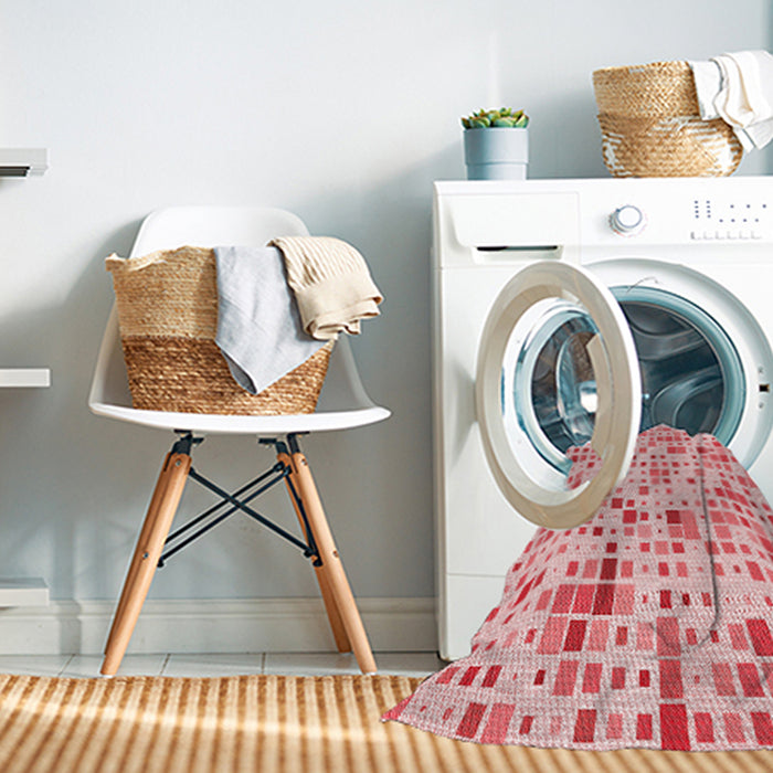 Machine Washable Transitional Red Rug in a Washing Machine, wshpat416rd