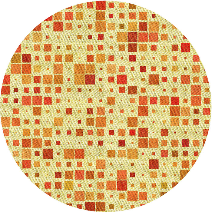 Square Machine Washable Transitional Neon Orange Rug in a Living Room, wshpat416yw