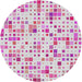 Sideview of Patterned Pink Modern Rug, pat416