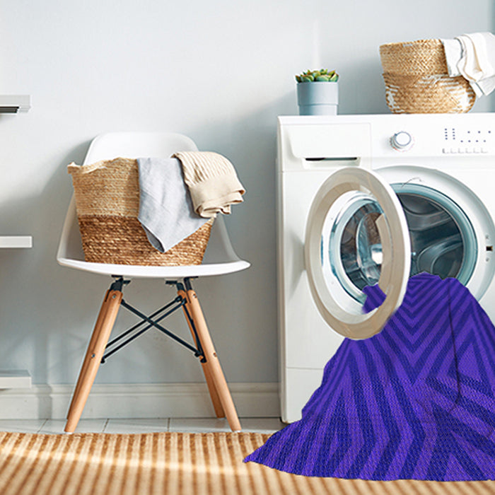 Machine Washable Transitional ly Purple Rug in a Washing Machine, wshpat417pur