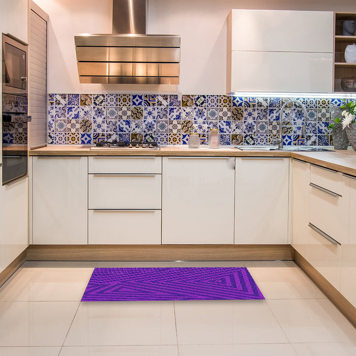 Machine Washable Transitional Purple Daffodil Purple Rug in a Kitchen, wshpat417