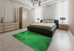 Patterned Green Rug in a Bedroom, pat419grn