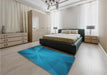 Patterned Blue Rug in a Bedroom, pat419lblu