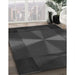 Machine Washable Transitional Charcoal Black Rug in a Family Room, wshpat42gry