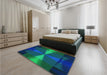 Patterned Jade Green Rug in Family Room, pat42lblu