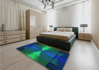 Patterned Jade Green Rug, pat42lblu