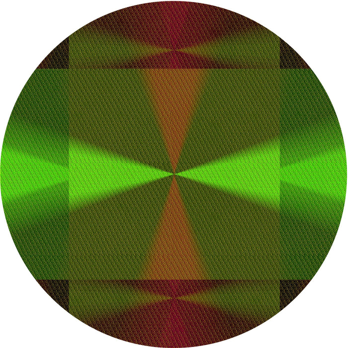 Square Patterned Dark Lime Green Rug, pat42yw