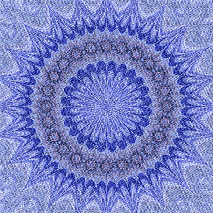 Round Patterned Ocean Blue Rug, pat420blu