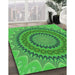 Machine Washable Transitional Forest Green Rug in a Family Room, wshpat420grn