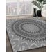 Patterned Carbon Gray Rug in Family Room, pat420gry