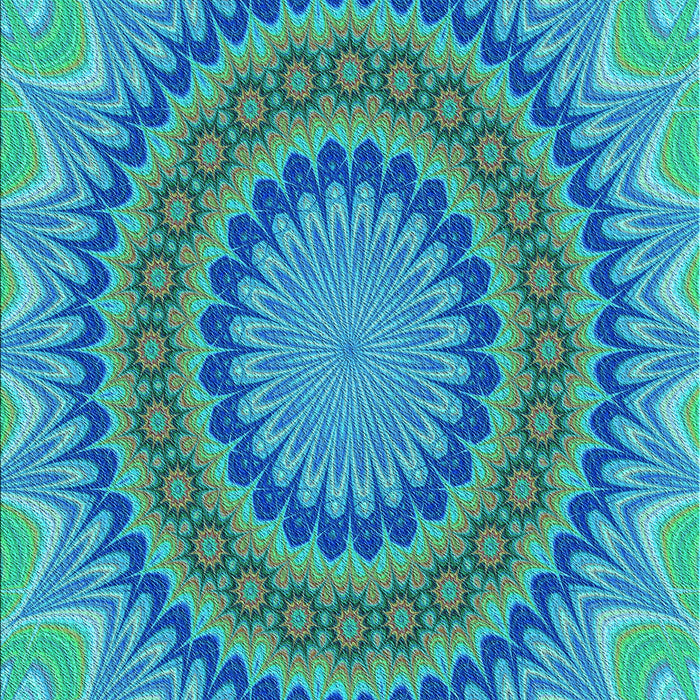 Patterned Dark Turquoise Green Rug, pat420lblu