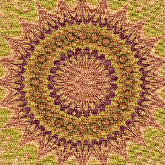 Round Patterned Red Rug, pat420org