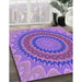 Patterned Purple Rug in Family Room, pat420pur